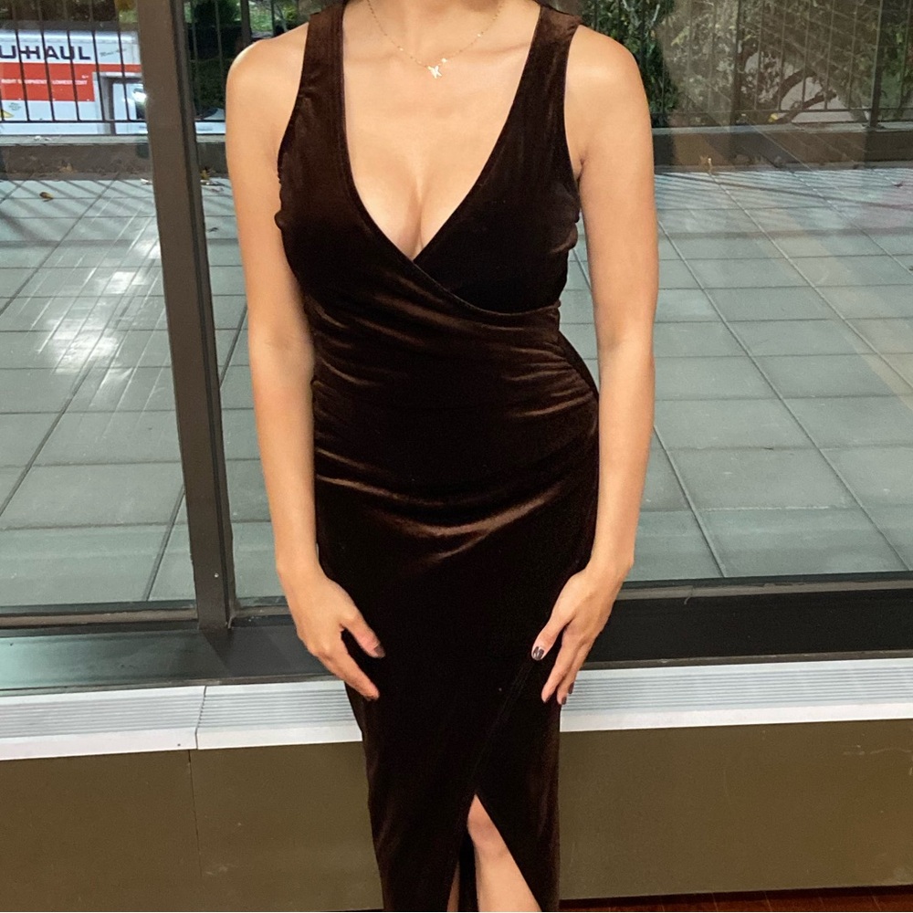 velvet brown formal dress🤎